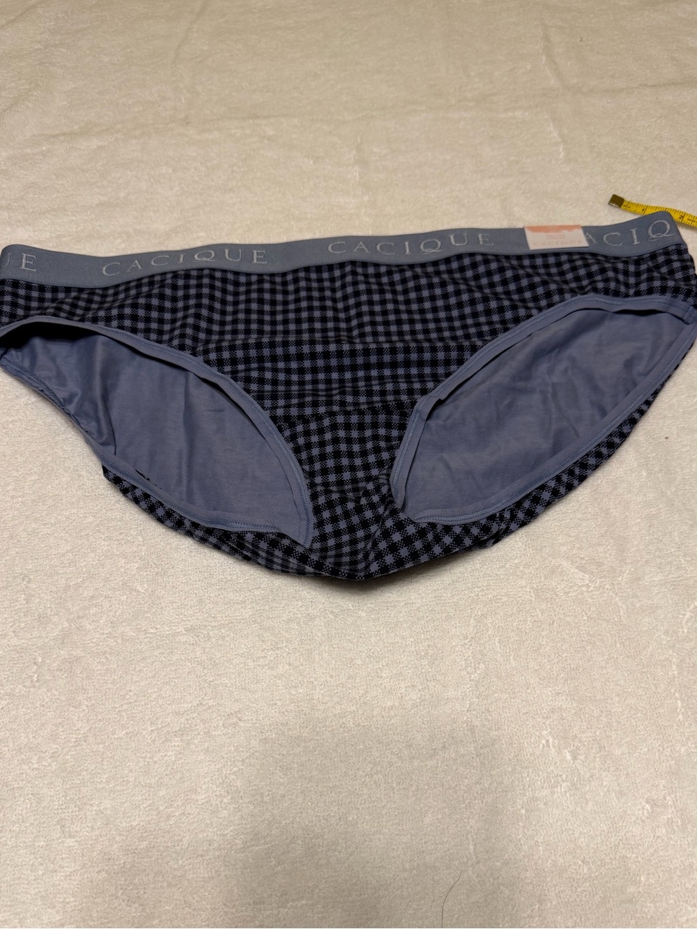 Cacique Blue Check Cotton Hipster - Women's Comfortable Underwear